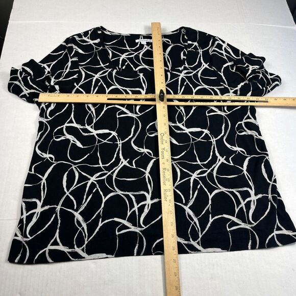 Chicos Abstract Print Shirt Short Sleeve Square Neck Cotton Casual Tee 4 XXL - Picture 5 of 10